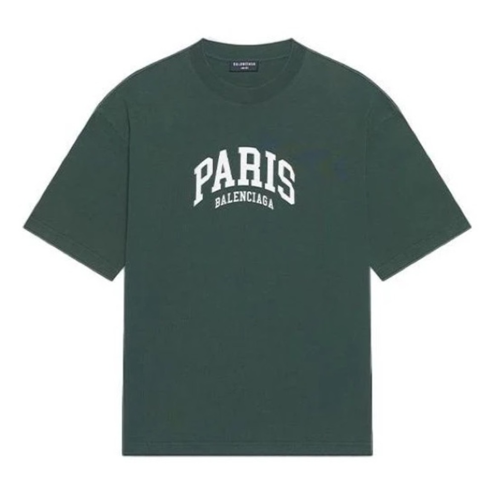 Balenciaga Dark Green Paris Tee